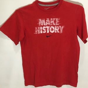 Nike Red Boys Cotton Tshirt